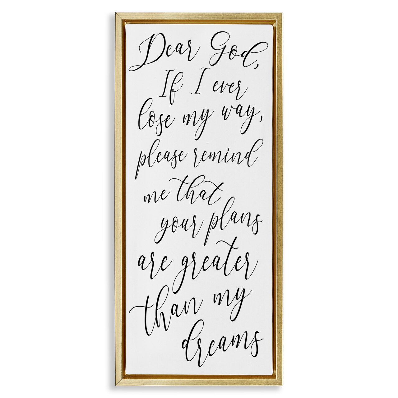 Stupell Industries Dear God Motivational Phrase Framed Floater Canvas Wall Art